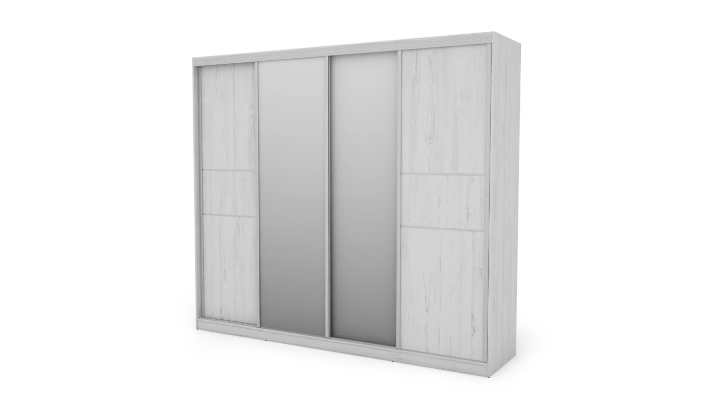 Szafa przesuwna 276x244 cm sosna Anderson z 2 lustrami – Arvenzo | eMeblast