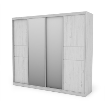 Szafa przesuwna 276x244 cm sosna Anderson z 2 lustrami – Arvenzo
