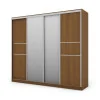 Szafa przesuwna 276x244 cm wiśnia Porto z 2 lustrami – Arvenzo