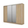 Szafa przesuwna 300x244 cm dąb lindberg 2 lustra - Grandero