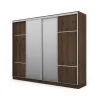 Szafa przesuwna 300x244 cm orzech okapi 2 lustra - Grandero