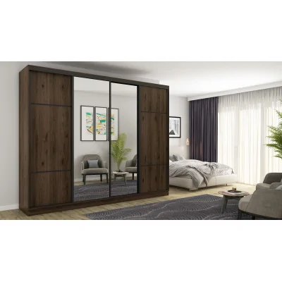 Szafa przesuwna 300x244 cm orzech okapi 2 lustra - Grandero | eMeblast Szafa przesuwna 300x244 cm orzech okapi 2 lustra - Grandero | eMeblast