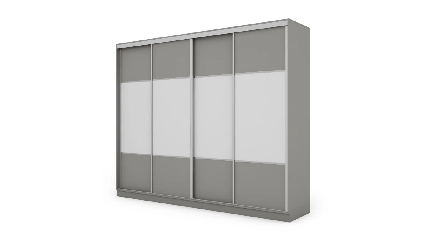 Szafa przesuwna 300x244 cm szary biel - Grandero | eMeblast