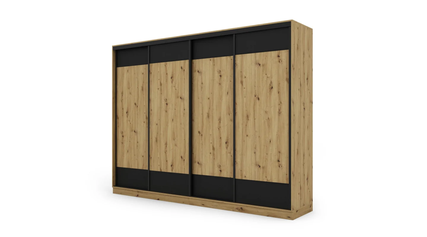 Szafa przesuwna 320x244 cm dąb artisan czarny - Varento | eMeblast