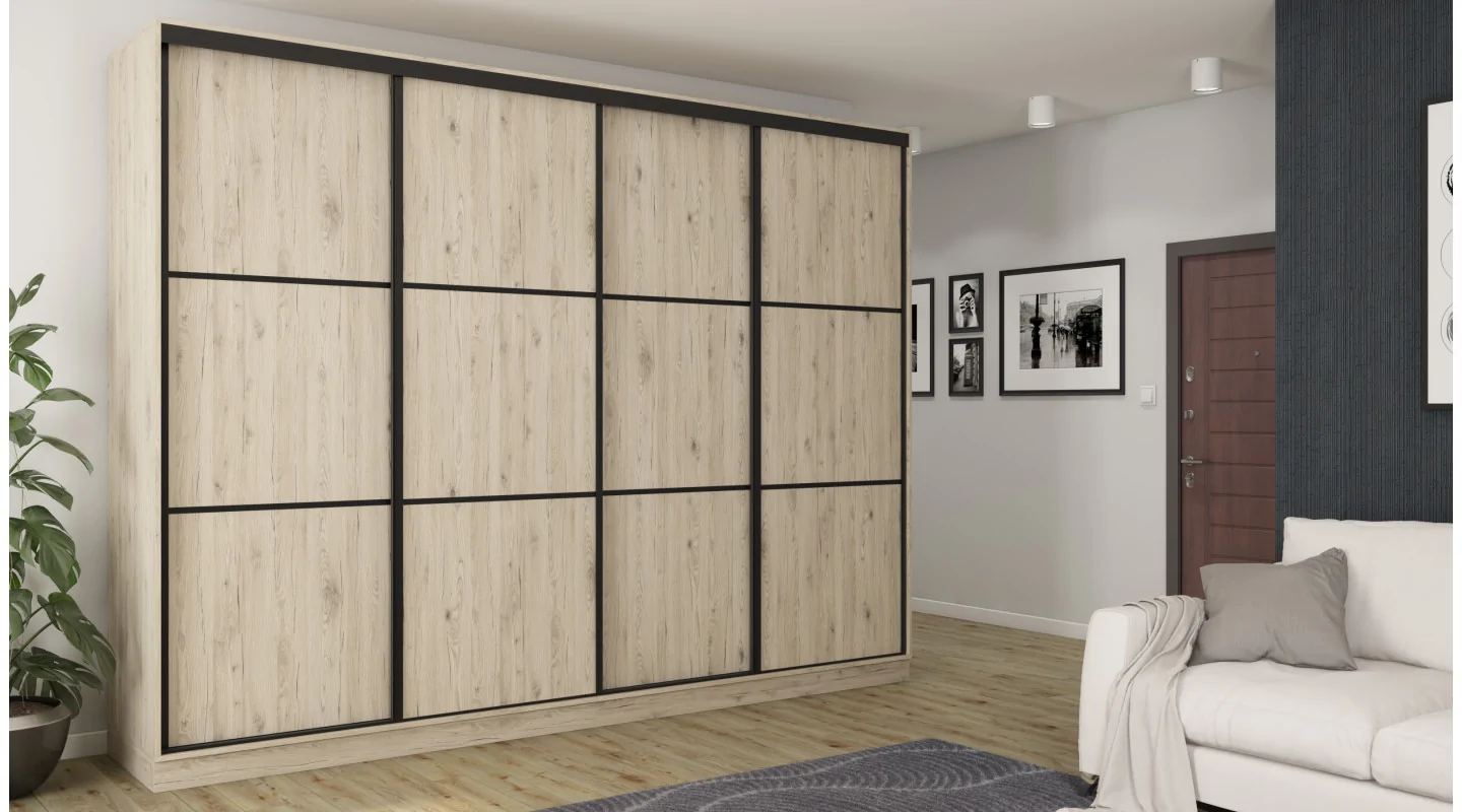 Szafa przesuwna 320x244 cm dąb bordeaux - Varento | eMeblast