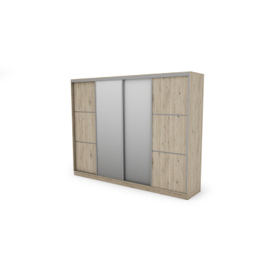 Szafa przesuwna 320x244 cm dąb bordeaux 2 lustra - Varento
