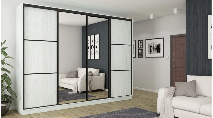 Szafa przesuwna 320x244 cm sosna anderson 2 lustra - Varento | eMeblast