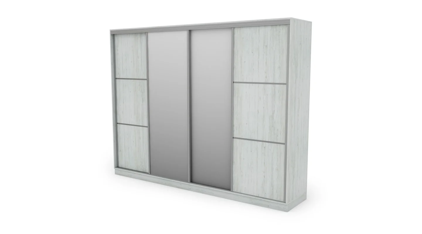 Szafa przesuwna 320x244 cm sosna anderson 2 lustra - Varento | eMeblast