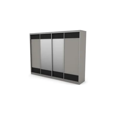 Szafa przesuwna 320x244 cm szary czarny 2 lustra - Varento | eMeblast