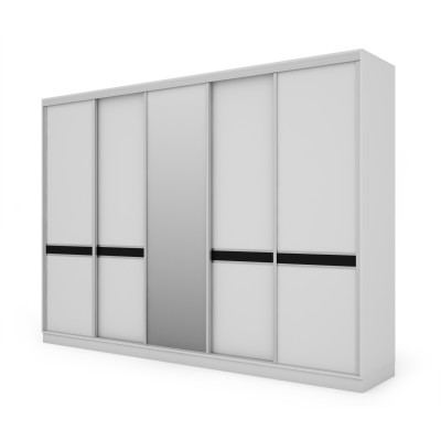 Szafa przesuwna 340x244 cm biel z lustrem - Morvello | eMeblast