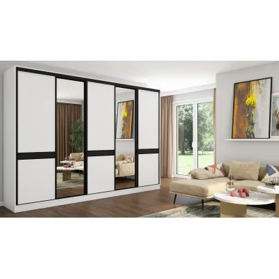 Szafa przesuwna 340x244 cm biel 2 lustra - Morvello | eMeblast