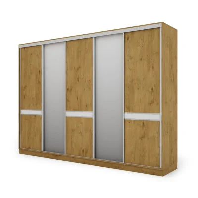 Szafa przesuwna 340x244 cm dąb lancelot 2 lustra - Morvello | eMeblast