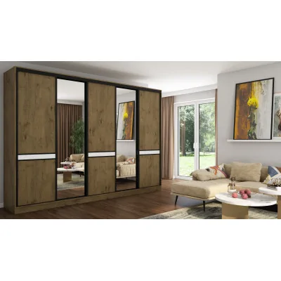 Szafa przesuwna 340x244 cm dąb lancelot 2 lustra - Morvello | eMeblast