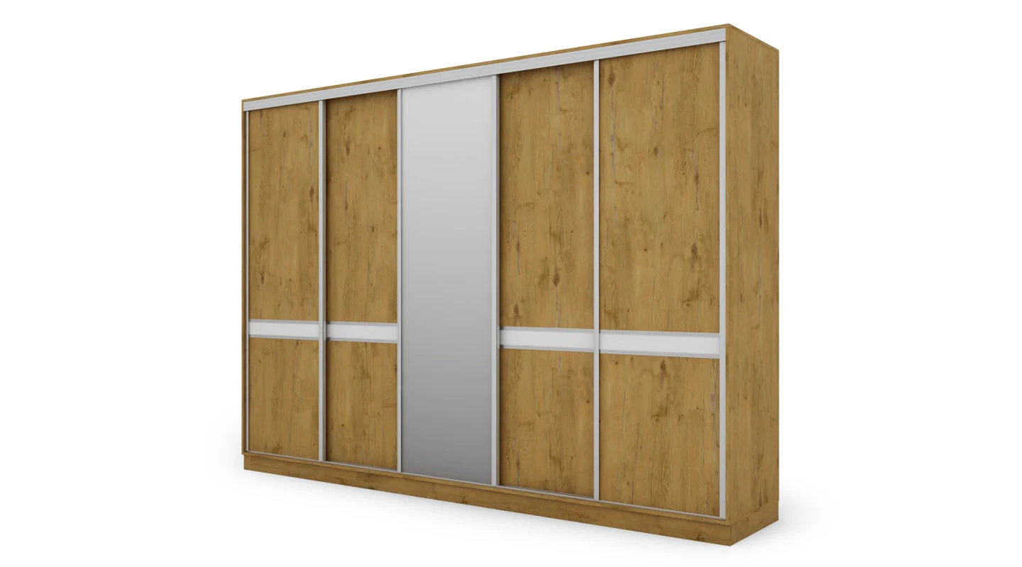 Szafa przesuwna 340x244 cm dąb lancelot z lustrem - Morvello | eMeblast
