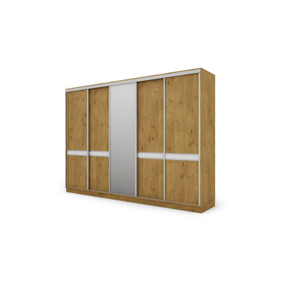 Szafa przesuwna 340x244 cm dąb lancelot z lustrem - Morvello