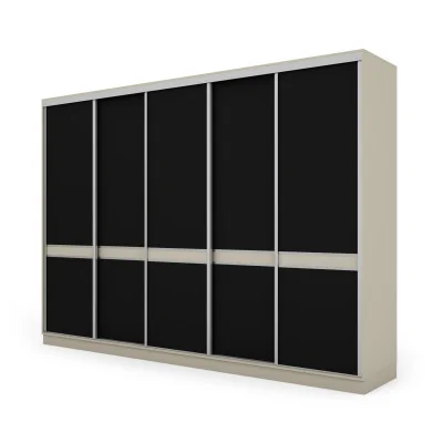 Szafa przesuwna 340x244 cm kaszmirowy beż czarny - Morvello | eMeblast