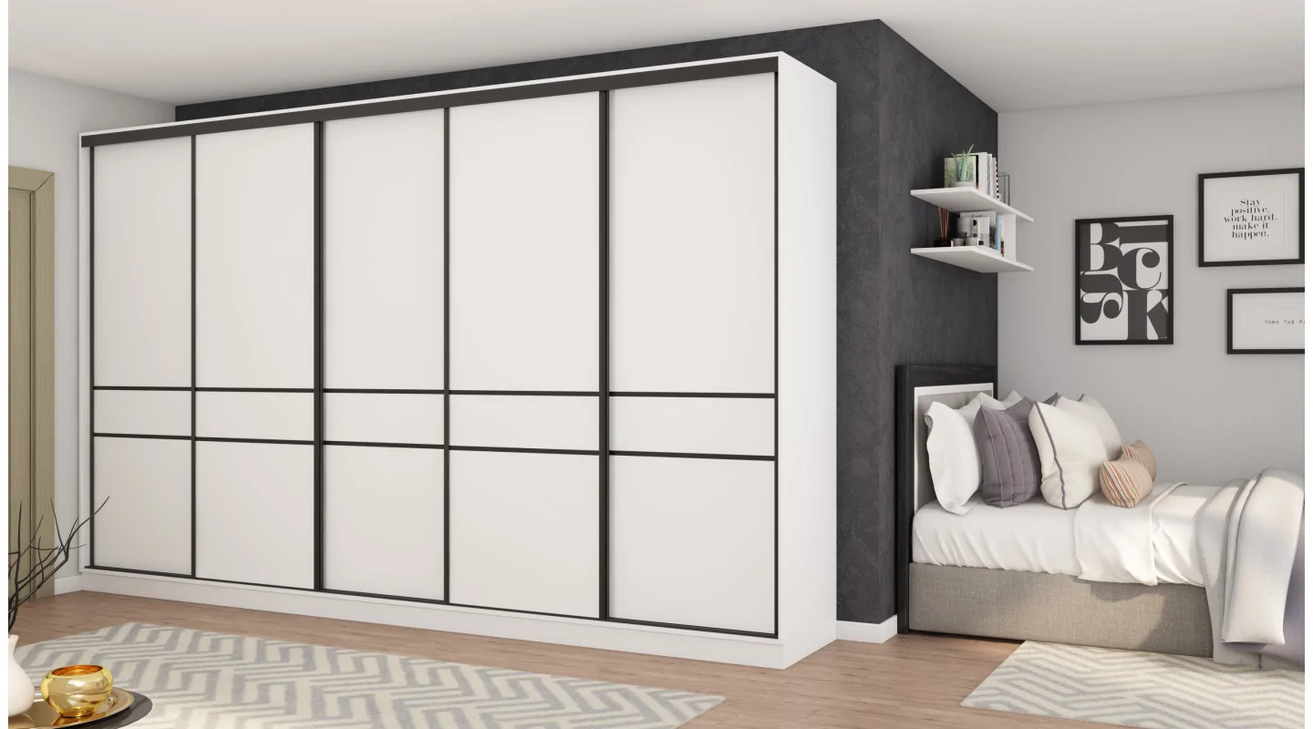 Szafa przesuwna 360x244 cm biel - Torvello | eMeblast