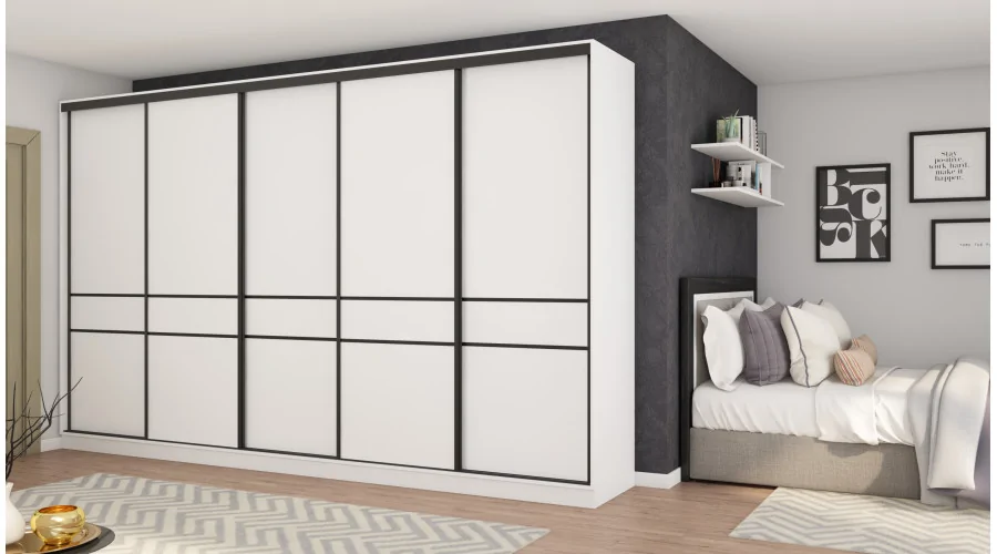 Szafa przesuwna 360x244 cm biel - Torvello | eMeblast