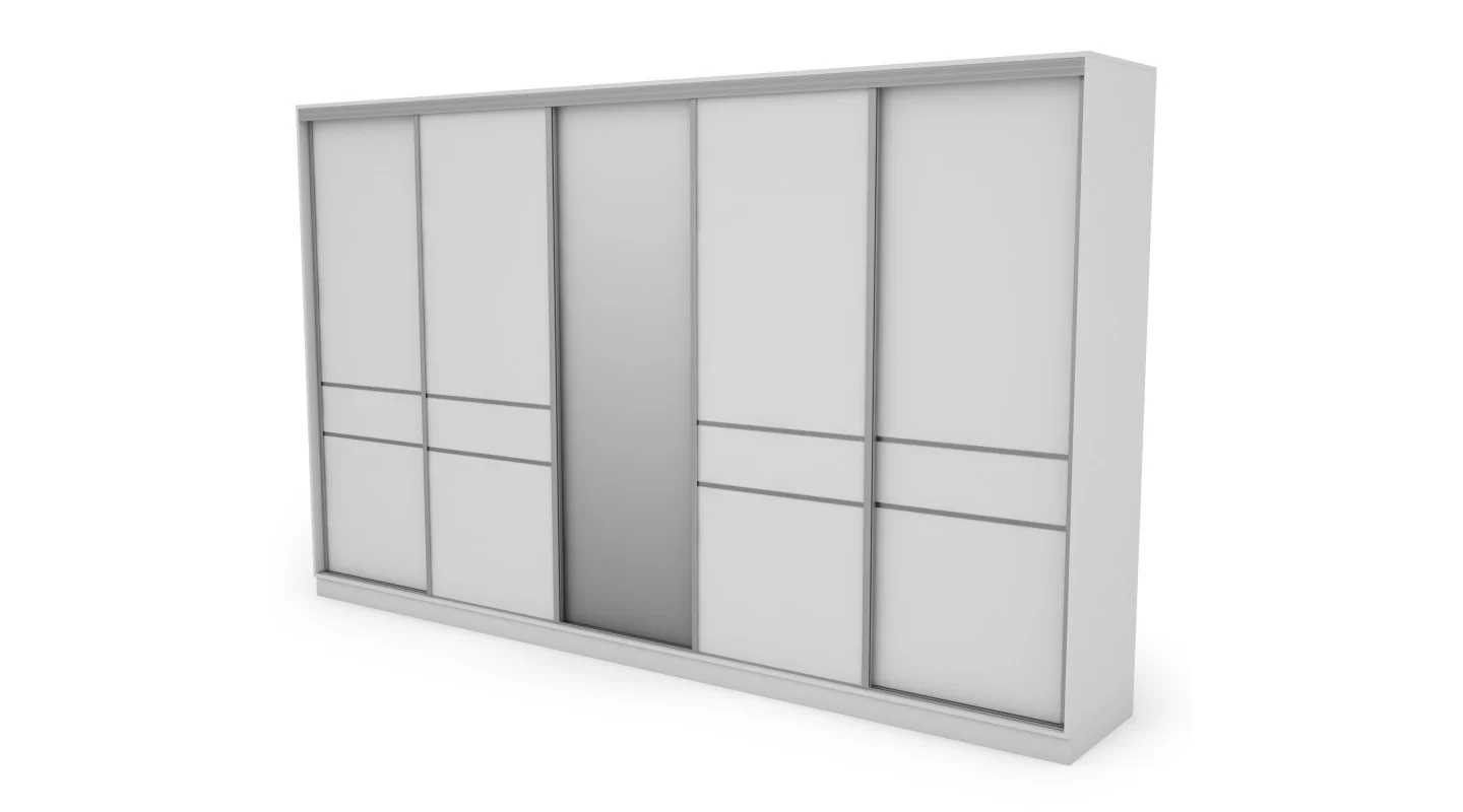 Szafa przesuwna 360x244 cm biel z lustrem - Torvello | eMeblast