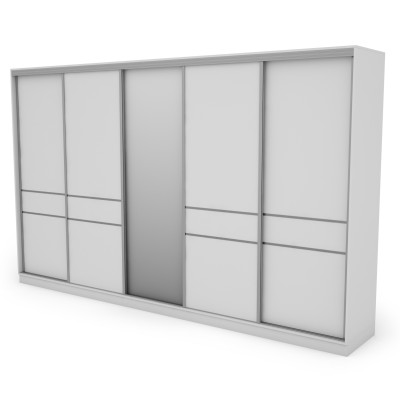 Szafa przesuwna 360x244 cm biel z lustrem - Torvello