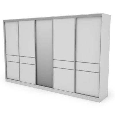 Szafa przesuwna 360x244 cm biel z lustrem - Torvello | eMeblast