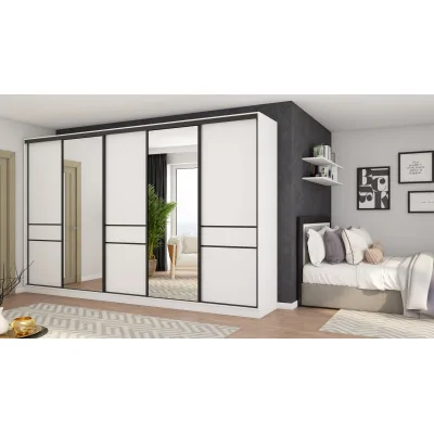 Szafa przesuwna 360x244 cm biel 2 lustra - Torvello | eMeblast