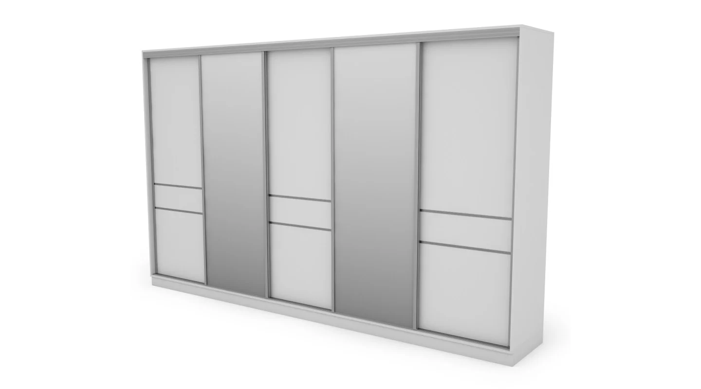 Szafa przesuwna 360x244 cm biel 2 lustra - Torvello | eMeblast
