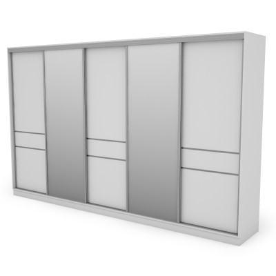 Szafa przesuwna 360x244 cm biel 2 lustra - Torvello