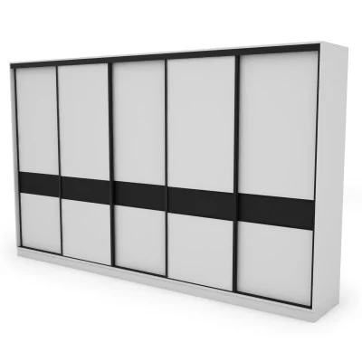 Szafa przesuwna 360x244 cm biel czarny - Torvello | eMeblast Szafa przesuwna 360x244 cm biel czarny - Torvello | eMeblast