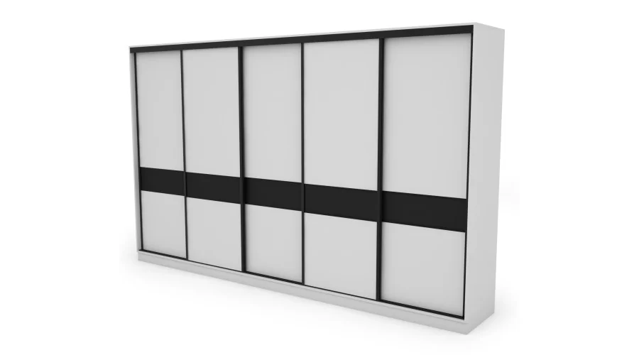 Szafa przesuwna 360x244 cm biel czarny - Torvello | eMeblast