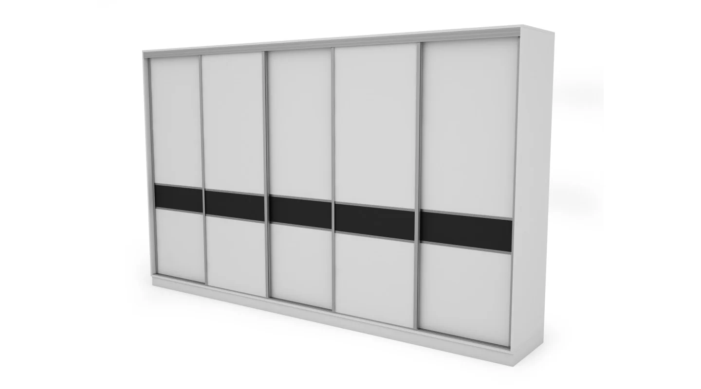 Szafa przesuwna 360x244 cm biel czarny - Torvello | eMeblast