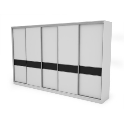 Szafa przesuwna 360x244 cm biel czarny - Torvello