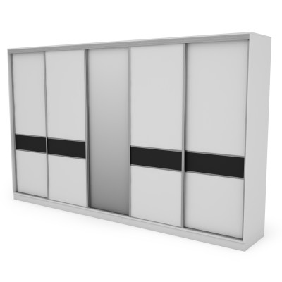 Szafa przesuwna 360x244 cm biel czarny z lustrem - Torvello