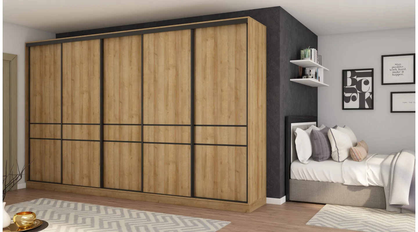 Szafa przesuwna 360x244 cm dąb riva - Torvello | eMeblast