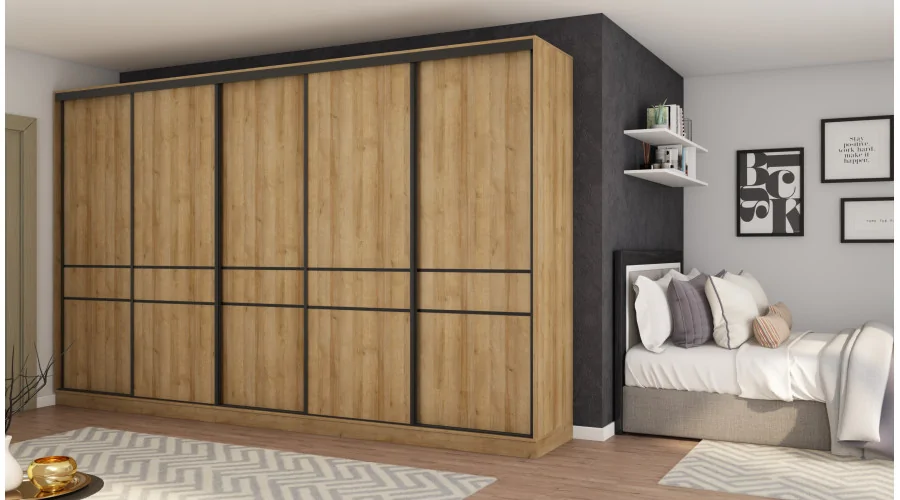 Szafa przesuwna 360x244 cm dąb riva - Torvello | eMeblast