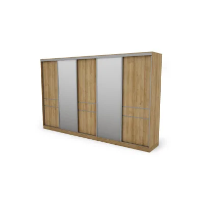 Szafa przesuwna 360x244 cm dąb riva 2 lustra - Torvello | eMeblast