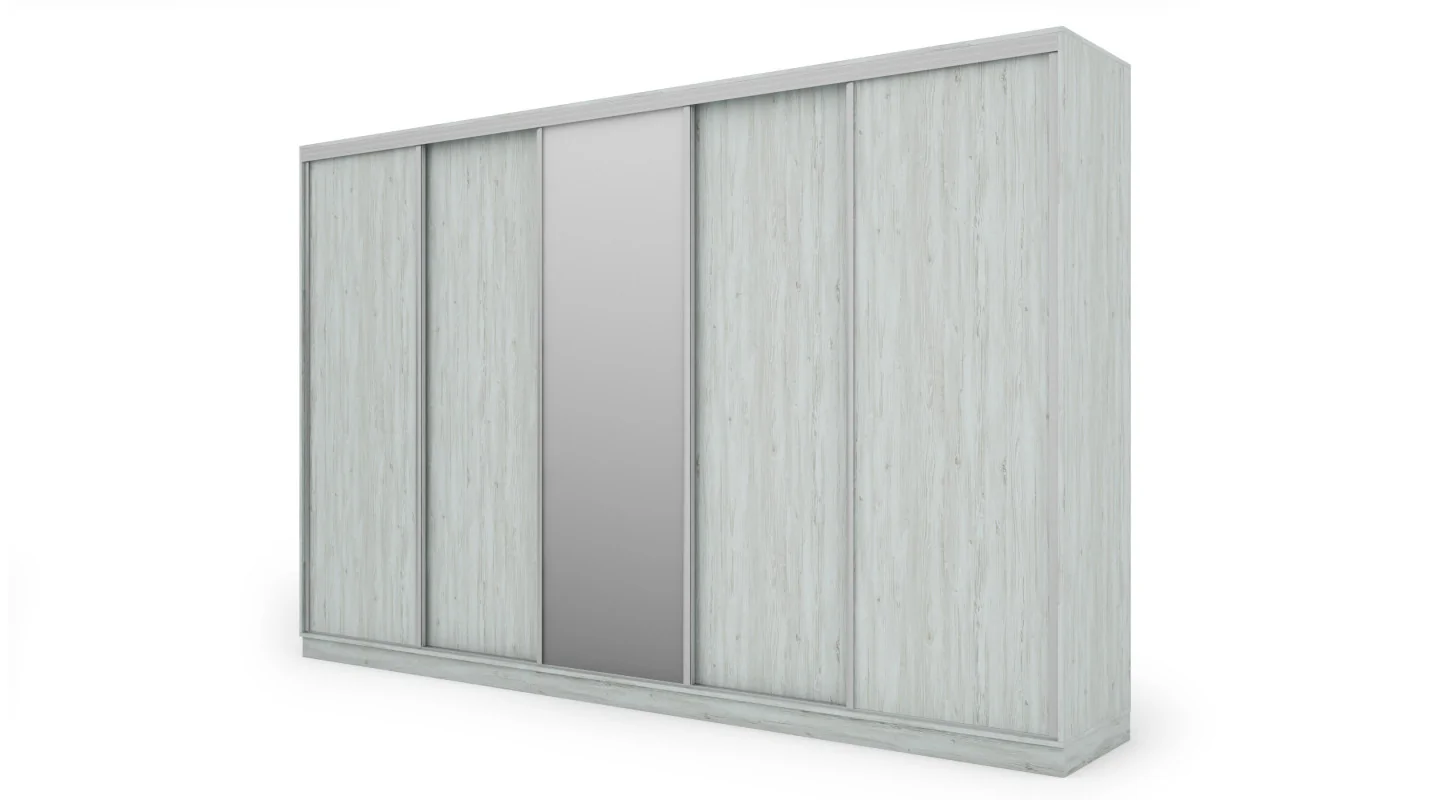Szafa przesuwna 380x244 cm sosna anderson z lustrem - Navero | eMeblast