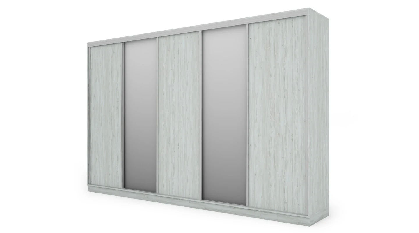 Szafa przesuwna 380x244 cm sosna anderson 2 lustra - Navero | eMeblast