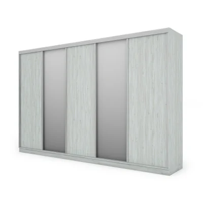 Szafa przesuwna 380x244 cm sosna anderson 2 lustra - Navero | eMeblast