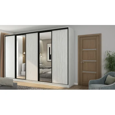 Szafa przesuwna 380x244 cm sosna anderson 2 lustra - Navero | eMeblast Szafa przesuwna 380x244 cm sosna anderson 2 lustra - Navero | eMeblast