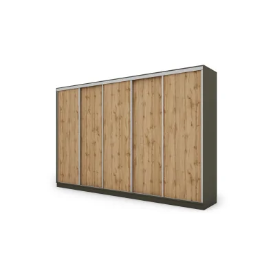 Szafa przesuwna 380x244 cm szary grafit /dąb wotan - Navero | eMeblast