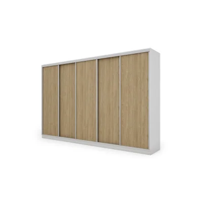 Szafa przesuwna 380x244 cm biel /dąb olejowany - Navero | eMeblast