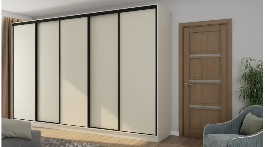 Szafa przesuwna 380x244 cm kaszmirowy beż - Navero | eMeblast
