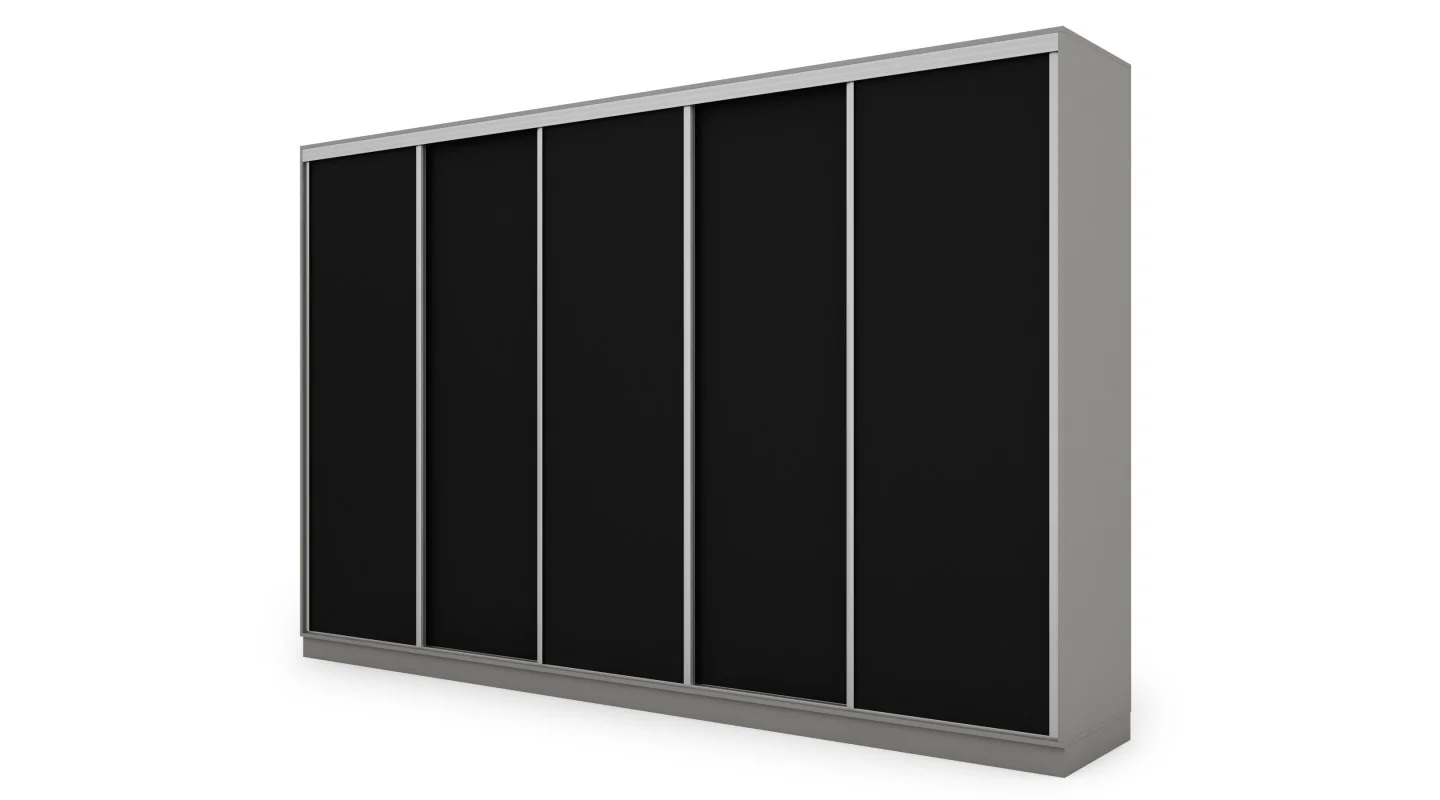 Szafa przesuwna 380x244 cm szary platynowy /czarny - Navero | eMeblast