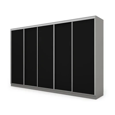 Szafa przesuwna 380x244 cm szary platynowy /czarny - Navero | eMeblast
