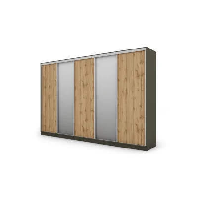 Szafa przesuwna 380x244 cm szary grafit wotan 2 lustra - Navero | eMeblast