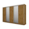 Szafa przesuwna 380x244 cm dąb carpenter whisky 2 lustra - Navero