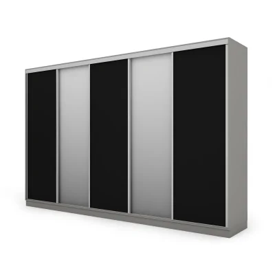Szafa przesuwna 380x244 cm szary platynowy czarny - Navero | eMeblast
