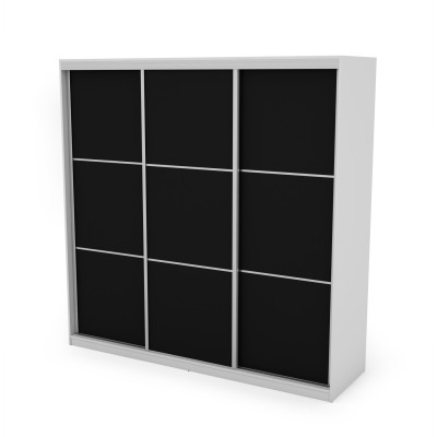Szafa przesuwna 220x220 cm biel / czarna – Norvello