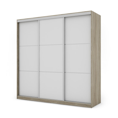 Szafa przesuwna 220x220 cm biel / dąb sonoma jasna – Norvello